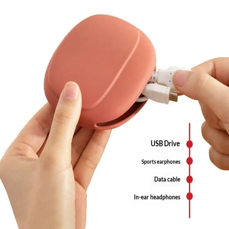 2PCS Silicone Cell Phone Cable Bag Data Cable Storage Box Travel Earphone Wire Key U Drive USB