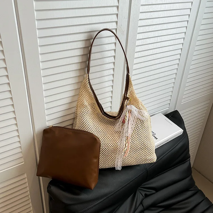 Матовая женская сумка в стиле ретро, новая осенне-зимняя универсальная сумка на плечо большой вместимости, популярная в этом году сумка-ведро