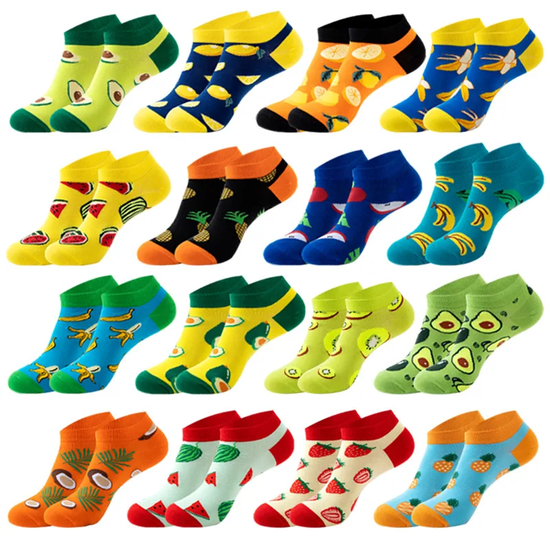 جوارب كاحل للرجال بدون عرض من الفاكهة لعام 2025 بتصميم Sokken على شكل أناناس وبطيخ ومضادة للانزلاق وقابلة للتنفس من القطن لرياضة الجري في صالة الألعاب الرياضية #2