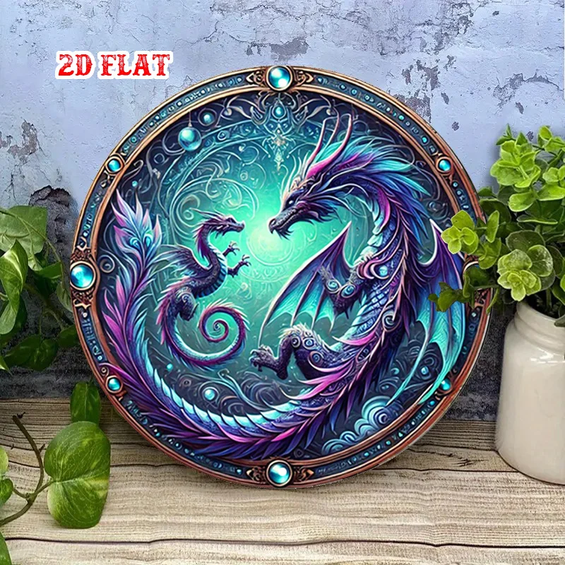 CIFbuy Medieval Celtic Knot Dragon Aluminum Wall Art Waterproof Durable Home Garage Cafe Office Game Room Indoor Outdoor Decor