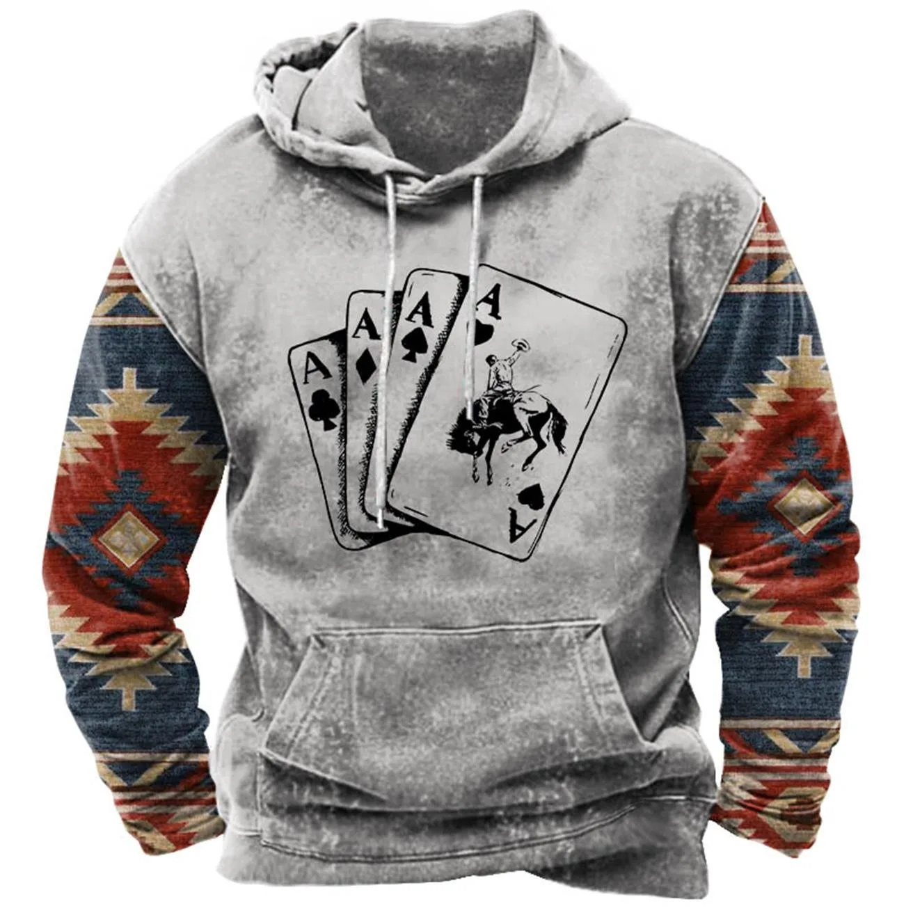 

New Casual Trend Hoodie Hooded Sweatshirt Retro 3D Printed Men's Sportswear European and American Streetwear