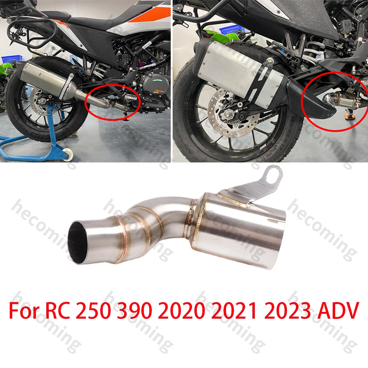 

Exhaust Escape Middle Link Pipe Slip On For KTM RC 390 250 Adv 2020 2021 2022 2023 Original Muffler Moto Mid Tube 45mm