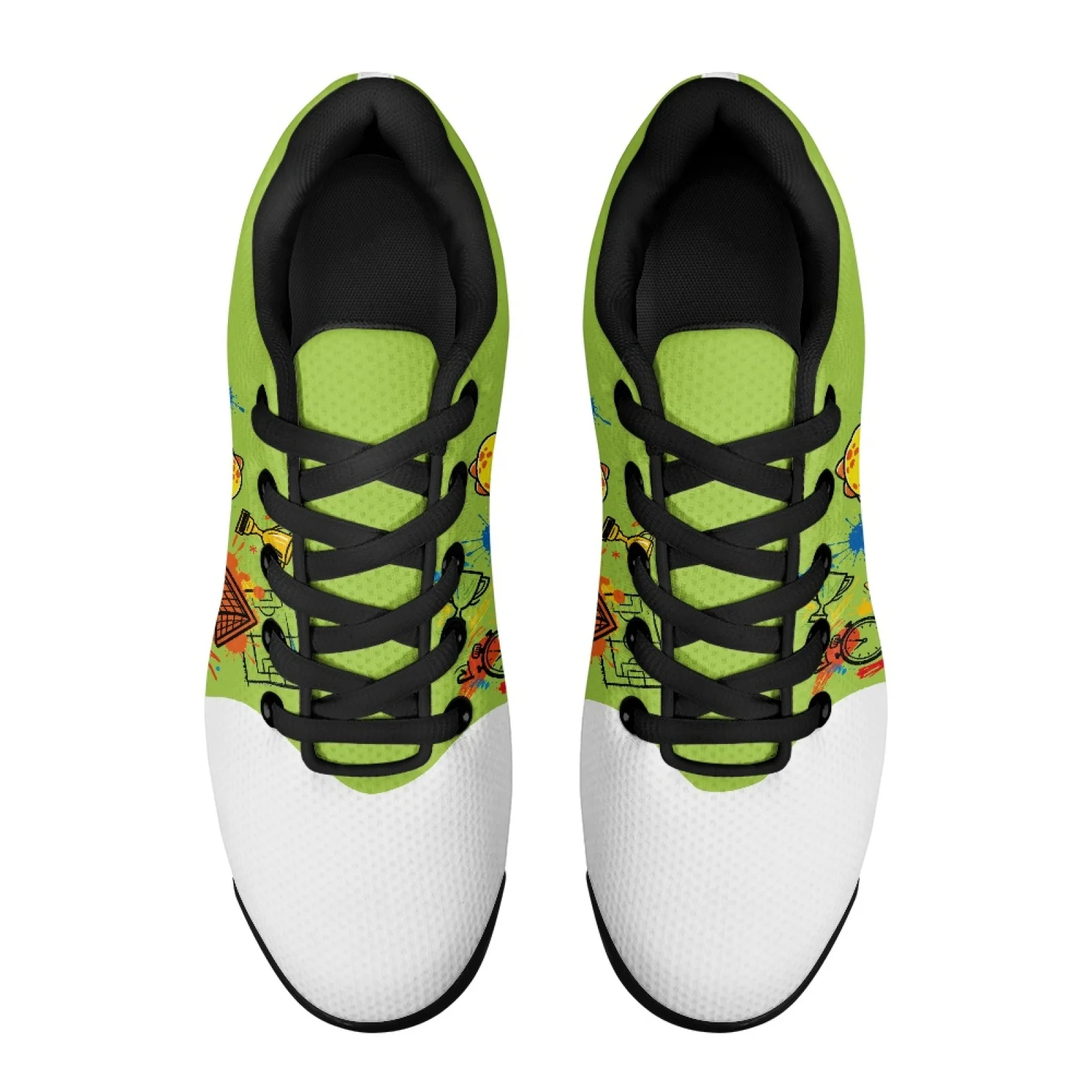 PENSTROLL Cartoon Dinosaur Soccer Print Air Cushion Air Cushion Sneaker for Men Walking Mesh Athletic Fashion Shoes