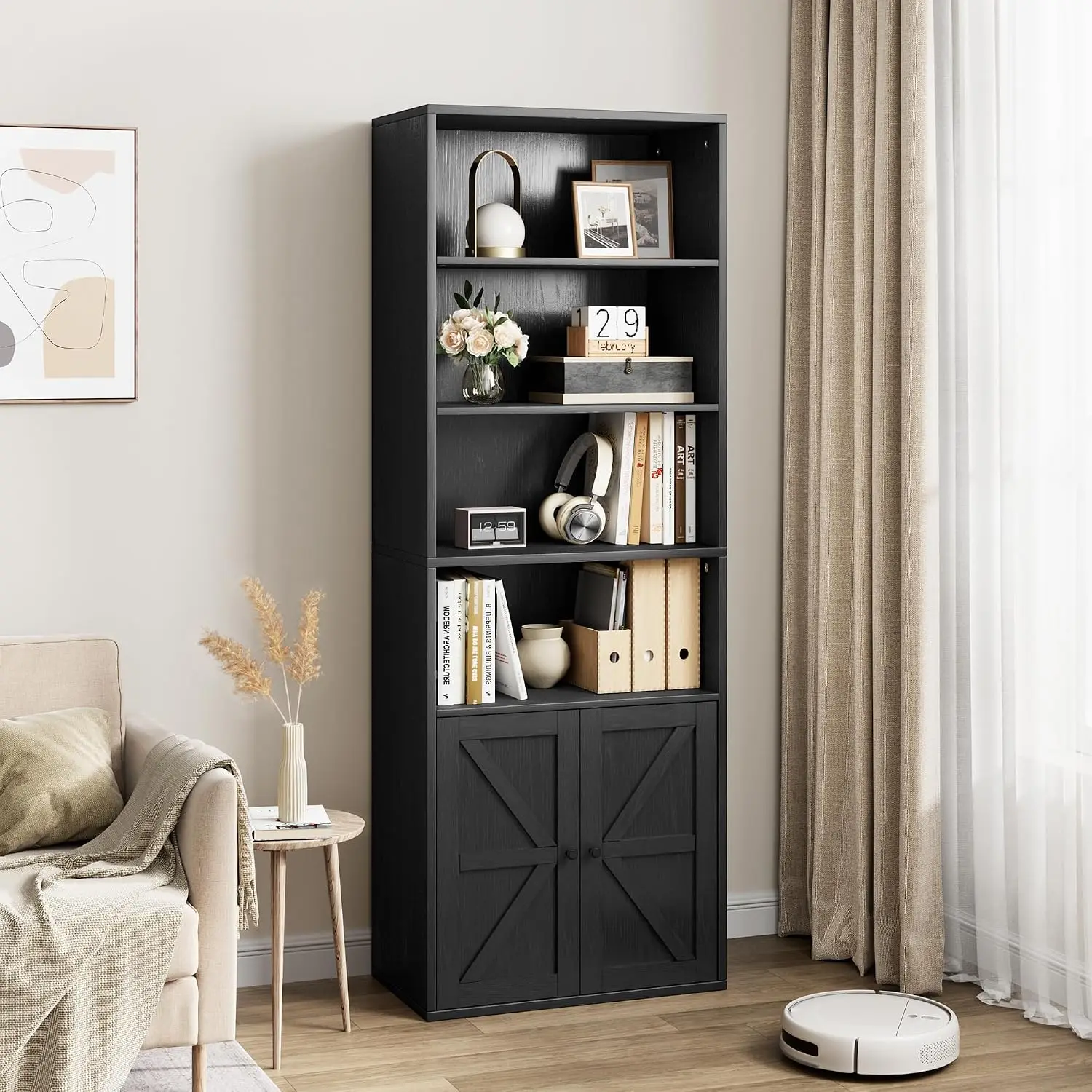 Garvee 71.4inch Display Storage Living Room Cabinets for Home, Bedroom and Office Wood Luxury Accent Craft Console Cabinets Bookshelf Organizer Trendy Furniture