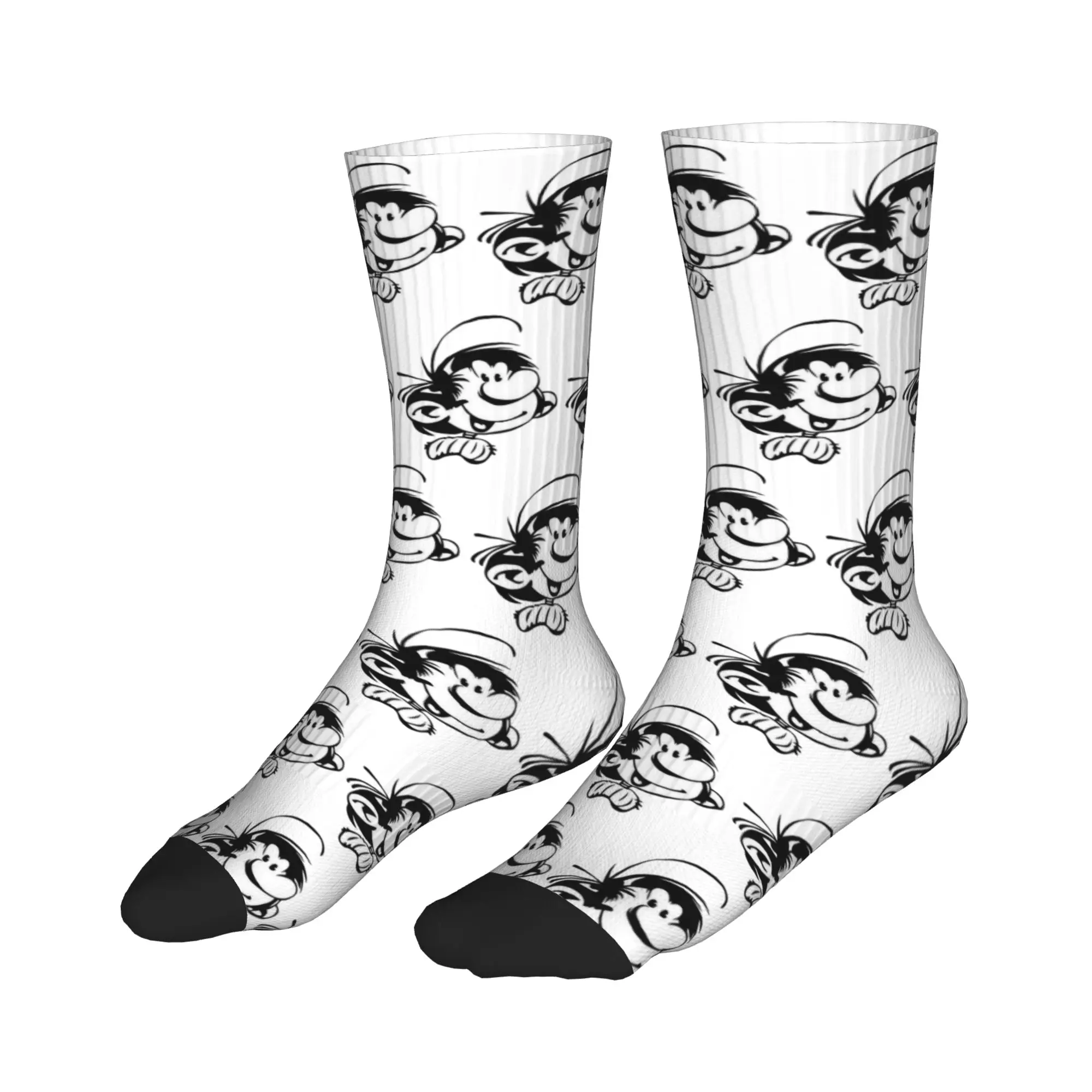 

Носки All Seasons Stockings Gaston Lagaffe Big Ben Head Sport Socks, повседневные носки средней длины для мужчин и женщин, рождественские подарки