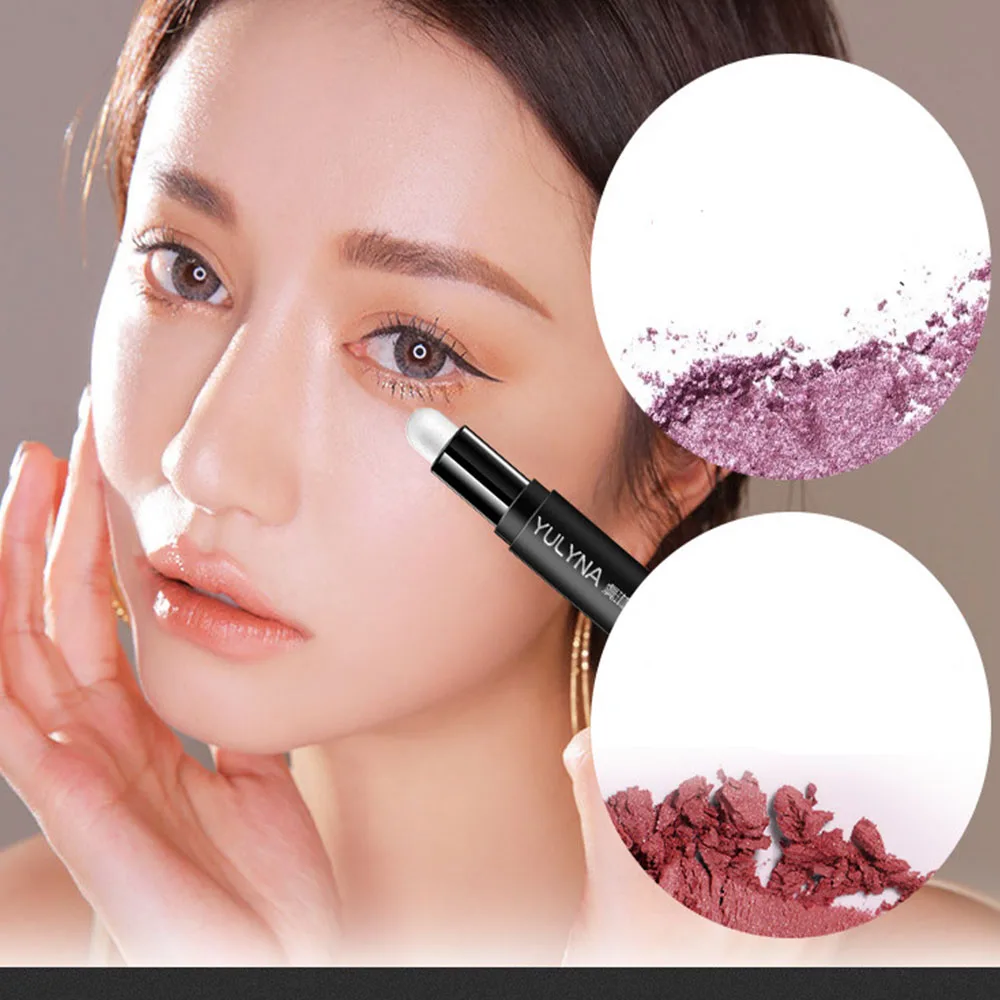 5 Colors Double Head Eyeshadow Pen Pearlescent Silkworm Stick Lasting Waterproof Shiny Eyeshadow Gel Pen Shimmer Eyeshadow Pen