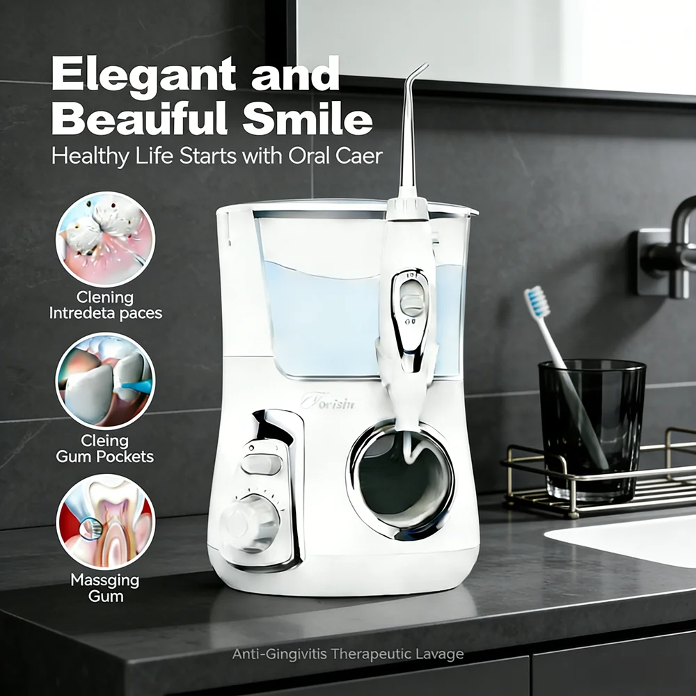

800ML Electric Oral Flosser Water Jet, 10 Smart Cleaning Modes 5 Tips, Professional Dental Spa for Teeth & Gum Health