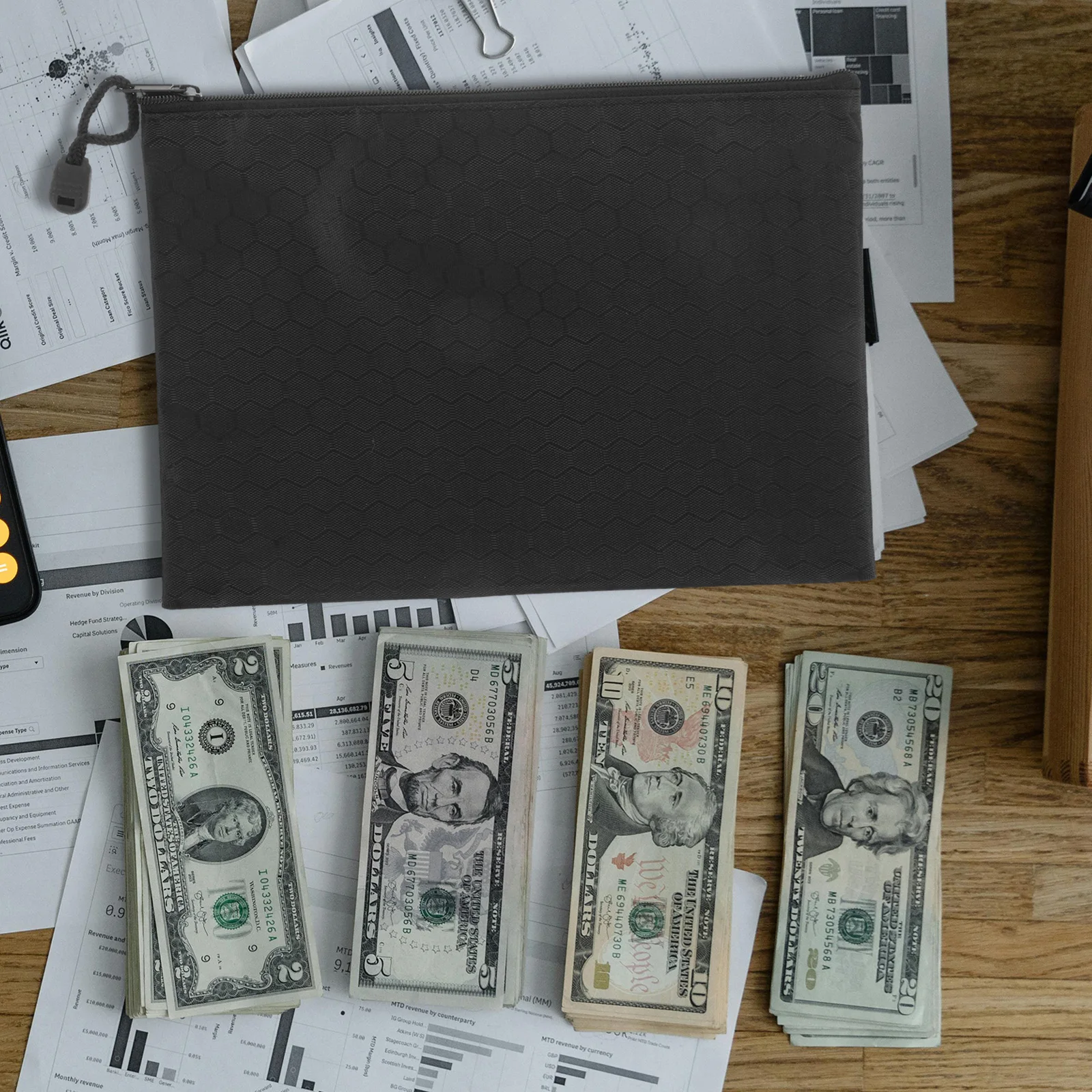 

Storage Bag 18x24CM Oxford Cloth File Container Blue Art Supplies Organizer Pouch Zipper File Holder Student Stationery Bag