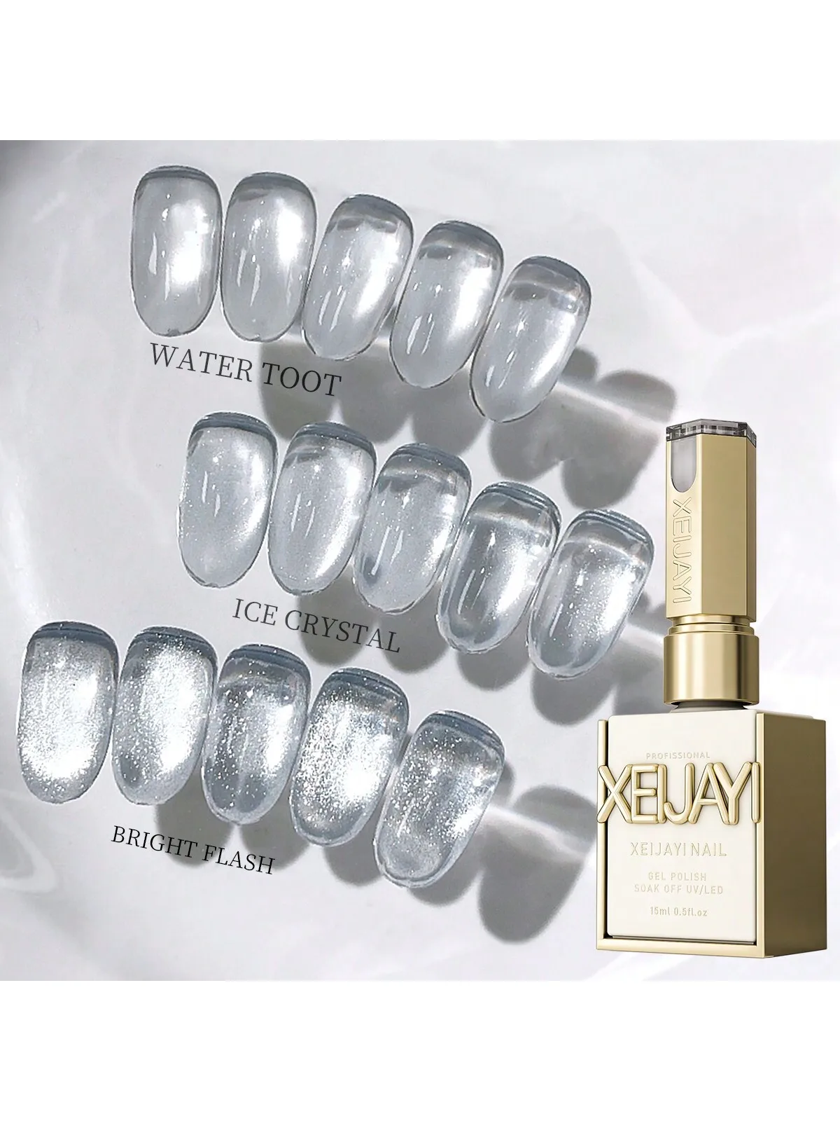 Clear Boiled Water Glass Beads Cat's Eye Nail Polish 2025 New Transparent Super Bright Light Therapy Gel