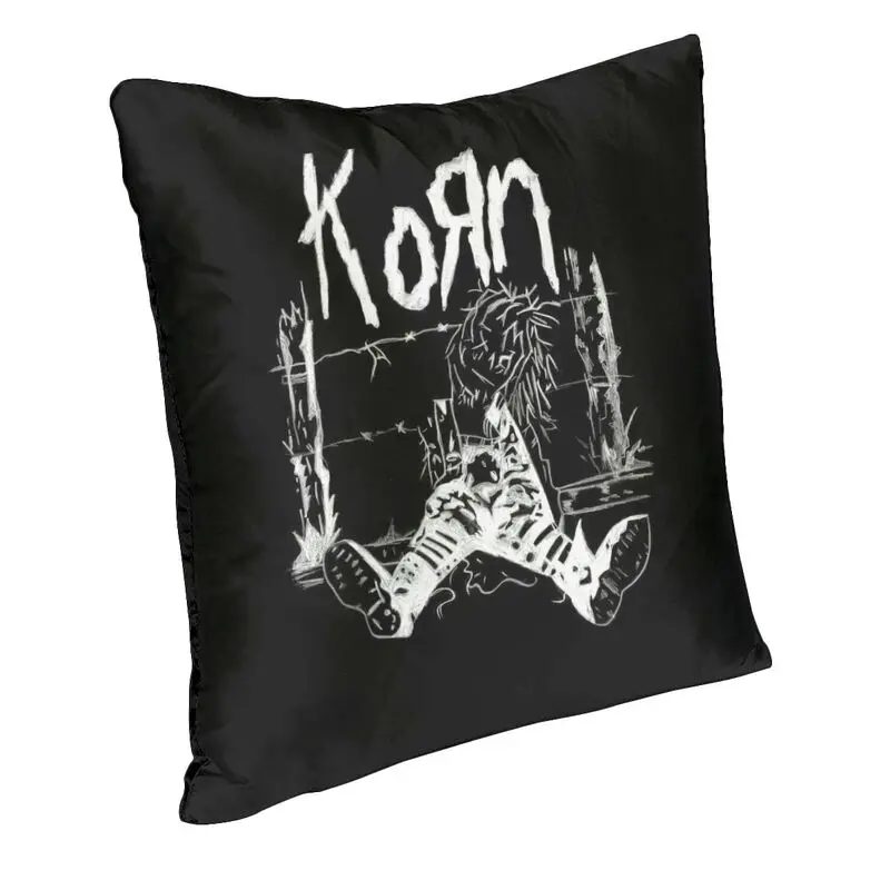 Nu Metal Rock Band Korns Square Pillow Case Decoration Cushions Throw Pillow for Living Room Double-sided Printing