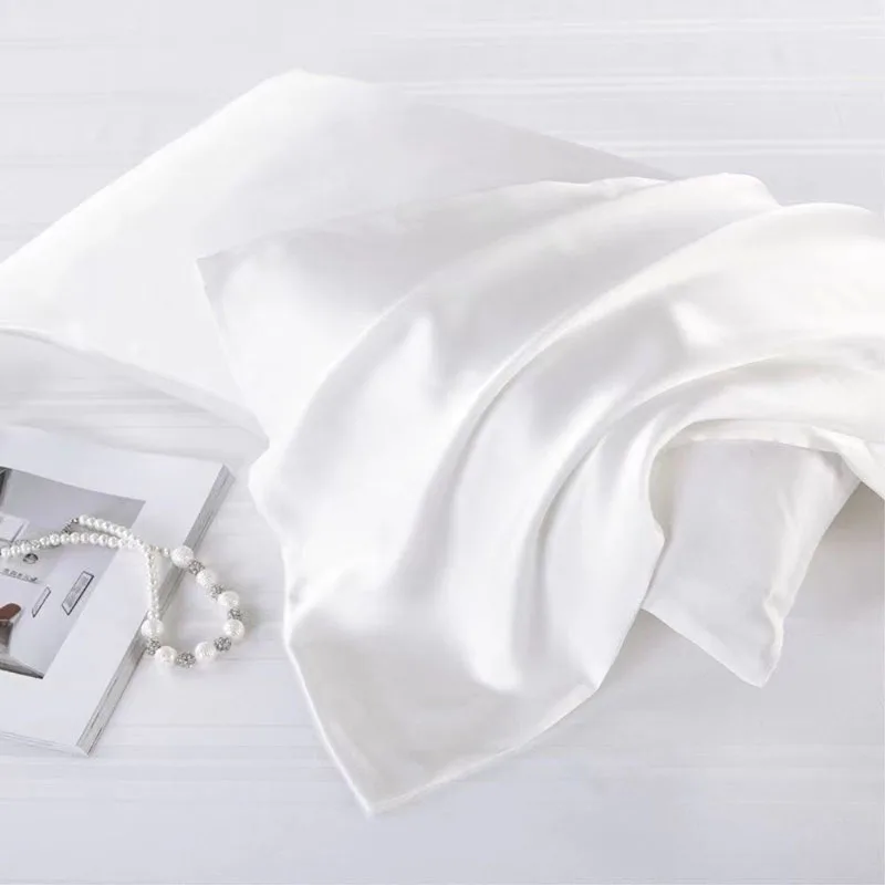 2 Stück Polyester-Satin-Kissenbezug, bequemer Haar- und Schönheitskissenbezug für Bettkissen, Heimdekoration, Standard/Queen-Size – Detail 1
