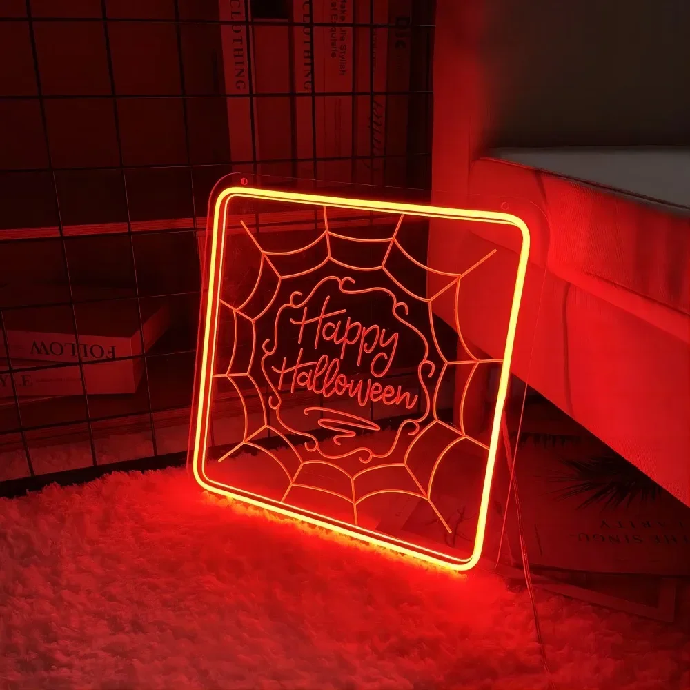 Happy Halloween Neon Graf Teken Persoonlijke Aangepaste Led Letter Licht Voor Halloween Geschenken Neon Lamp Op De Muur Slaapkamer Decor