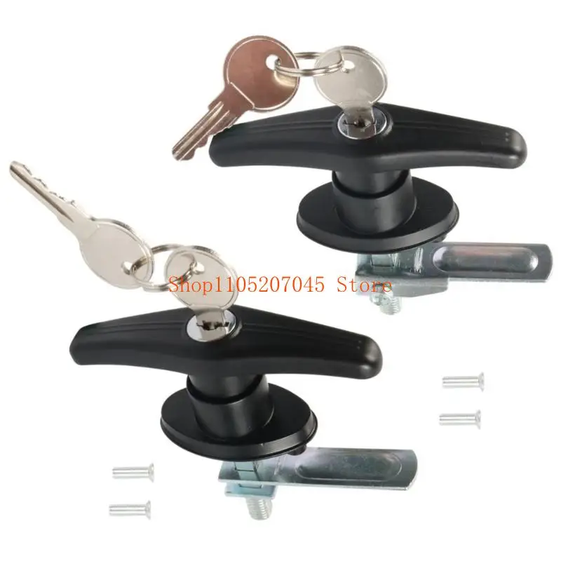 37cd Pack Of 2 Marine Level T Handle Locks With Keys For Trailers And Truck Covers Polished Metal Construction