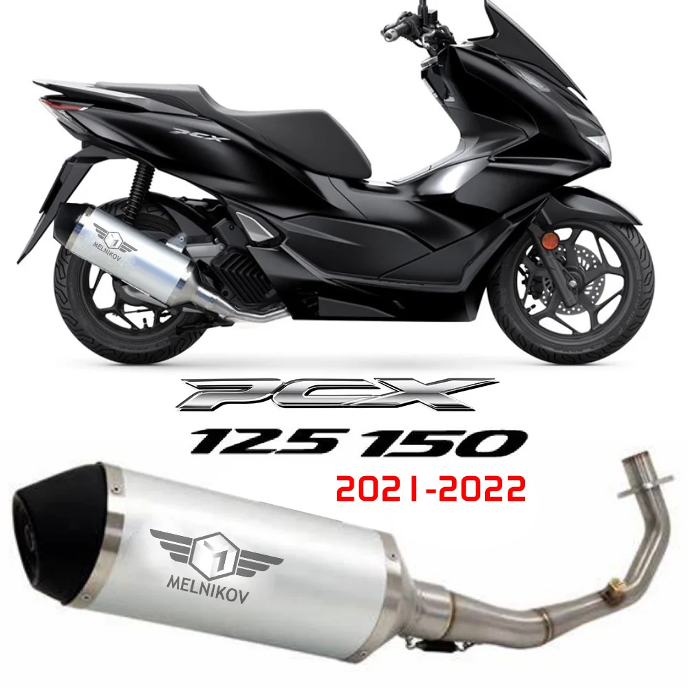 PCX 125 150 Slip On Motorcycle Exhaust For HONDA PCX125 PCX150 2021 2022 Exhaust muffler Full System PCX125 Middle Pipe