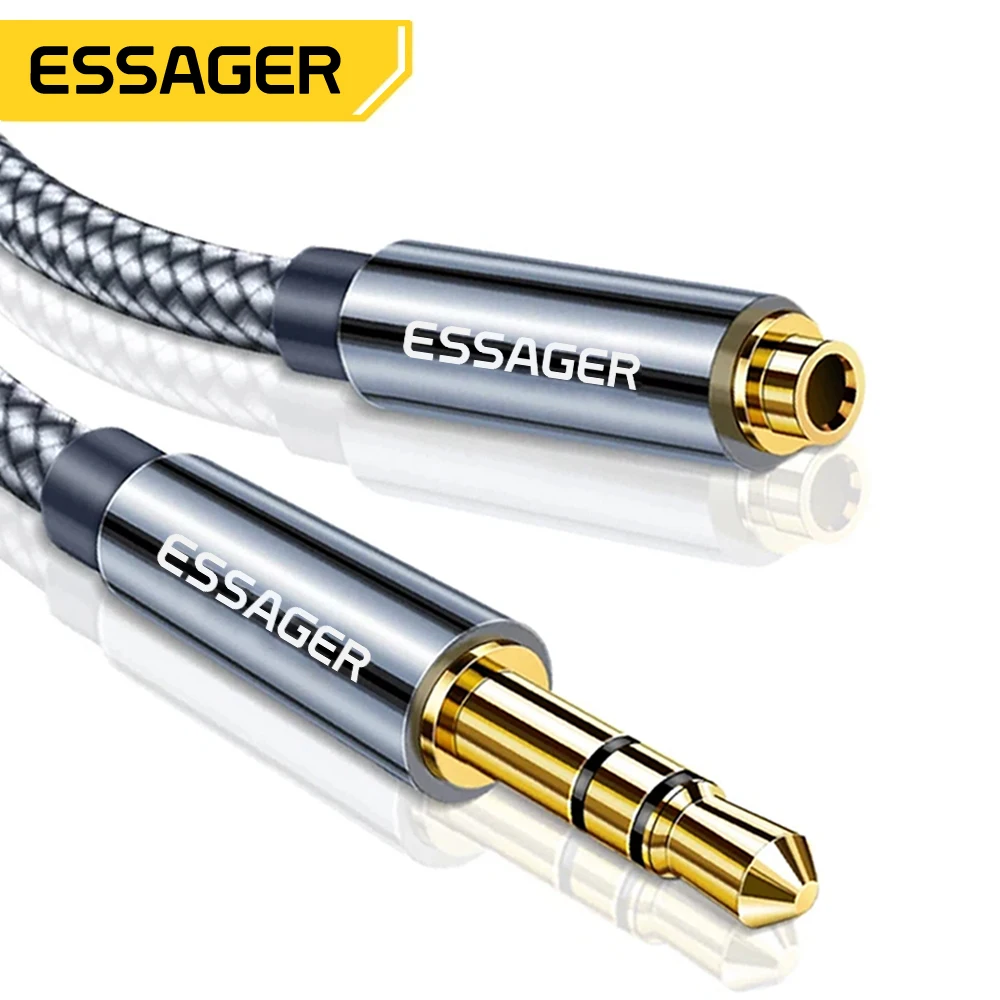 Essager สายต่อหูฟังสายสัญญาณ3.5มม.Audio Aux Cable 3.5มม.หญิง Splitter ลำโพงสายต่อไฟสำหรับอะแดปเตอร์หูฟัง