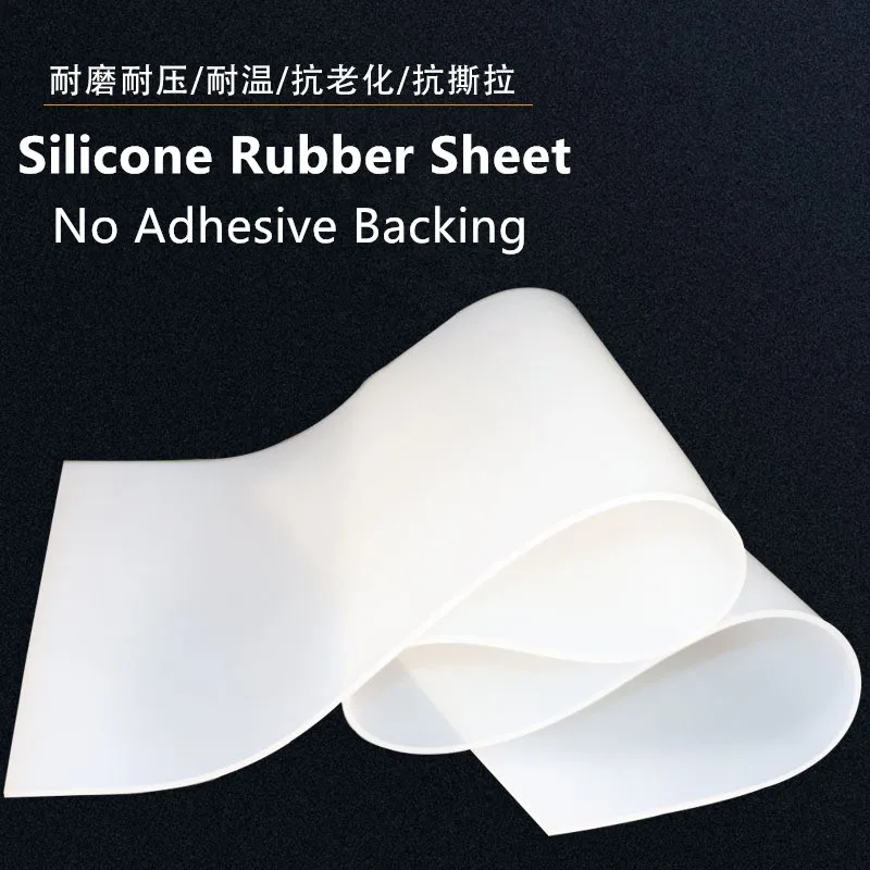 Silicone Rubber Sheet 1-5mm 500*500mm Width Thin Board White Black Mat Rubber Seal Gasket No Adhesive Backing Cushion Pad Film