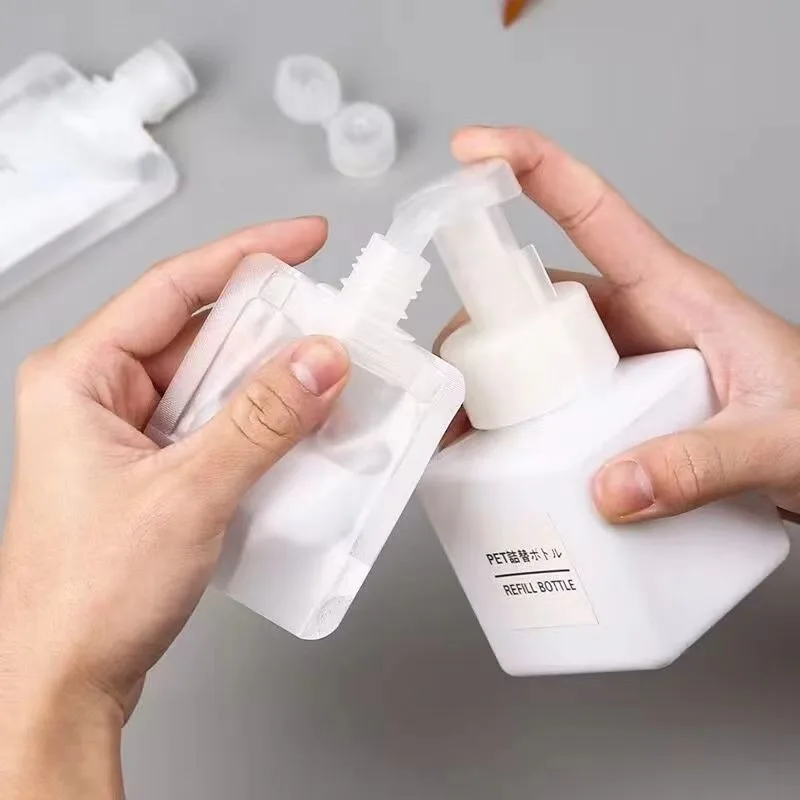 30/50/100ML Verdickter Reisegröße Nachfüllbarer Beutel Tragbarer Kosmetik-Quetschbeutel für Lotion, Shampoo, Duschgel, Gesichtsreiniger – Detail 3