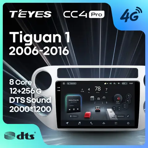 TEYES CC4 PRO For Volkswagen Tiguan 1 NF 2006 - 2016 CarPlay Android Auto 2DIN Autoradio Radio Multimedia Stereo