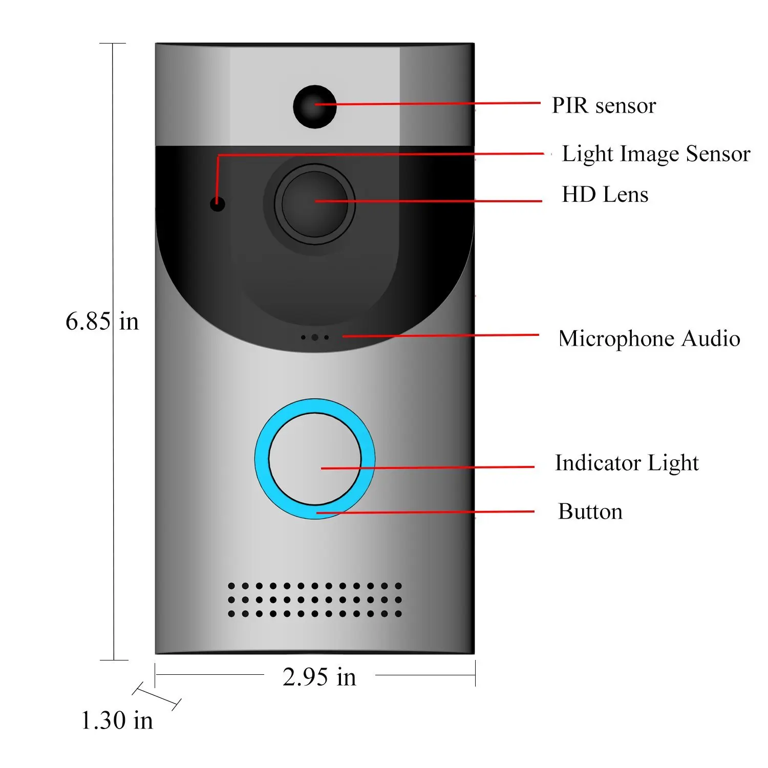 2MP 1080P B30 Tuya Battery Power WIFI IP Doorbell Visual Video Door Phone Long Time Standby Intercom Door Entry Peephole Viewer