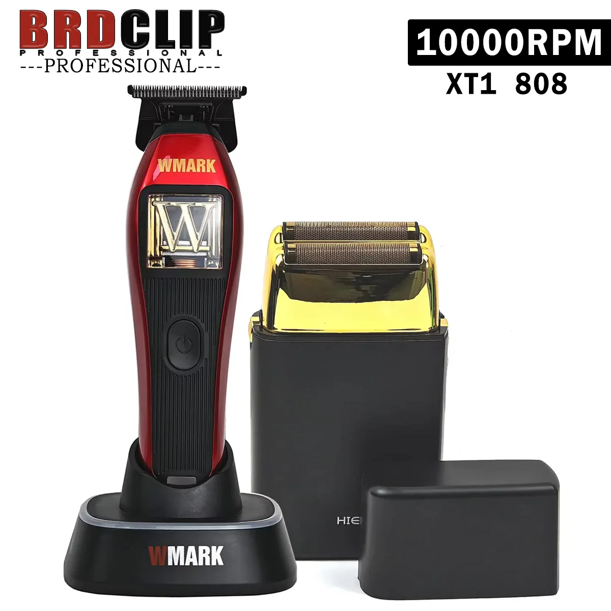 WMARK NG-XT1 808 Professional 3-shell High Motor 10000RPM 8200RPM Shaver Hair Trimmer DLC Blade Hair Clipper with Charging Base