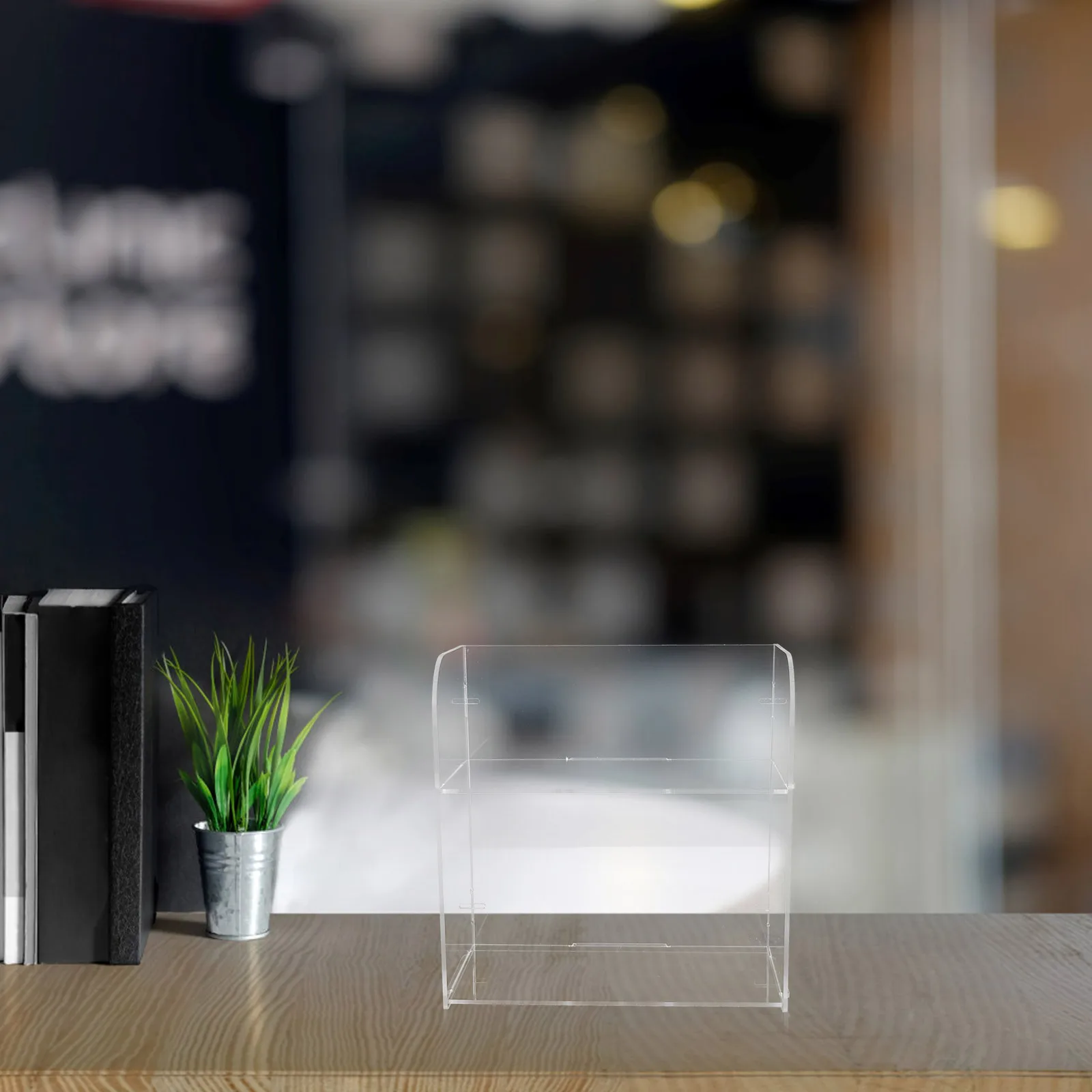 

Clear Acrylic Makeup Organizer Box 2 Layer Minimalist Vanity Storage Stand Large Capacity Skincare Organizer Desktop