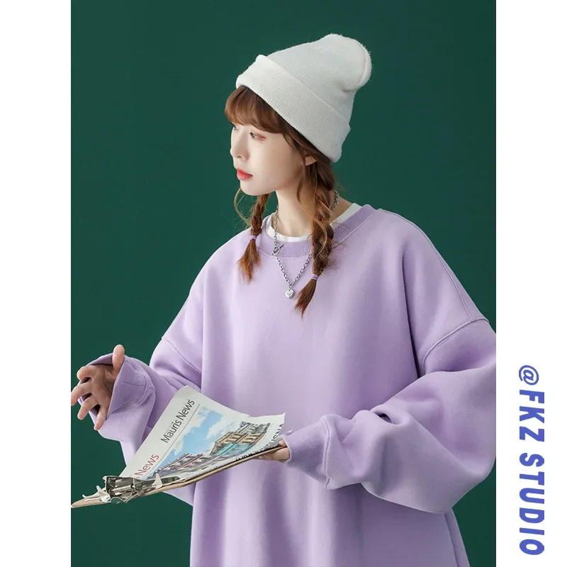 2025 New Autumn Woman's Hoodies Oversize Female Loose Solid Thicken Warm Women Sweatshirts Lady Oversized Hoodie