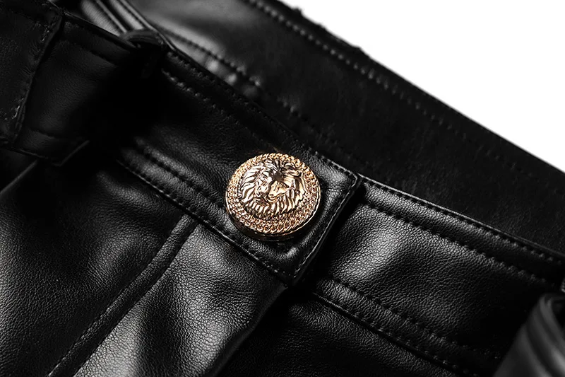 TIFICY High Street Hot Shorts Women's Summer New Belt Buckle Strap PU Leather Shorts Pants  Women Clothing
