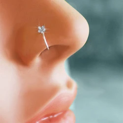 1pc Flower Clip Nose Ring Fake Piercing Hoop Earring Nose Stud Non Piercing Stainless Steel Ear Cuff Without holes Body Jewelry