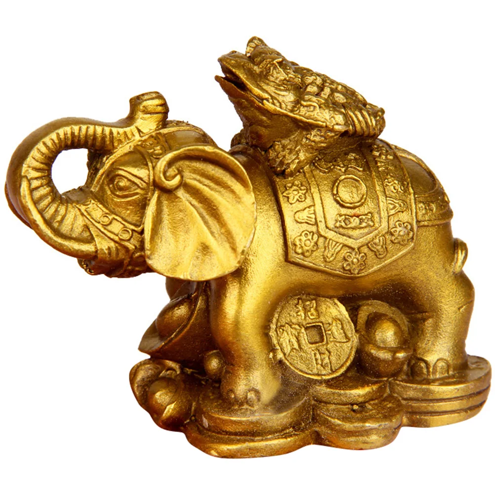 

Animals Brass Elephant Ornament Statue Sculpture Mini Table Decor Desk Figurine Ancient Figurines Golden Office