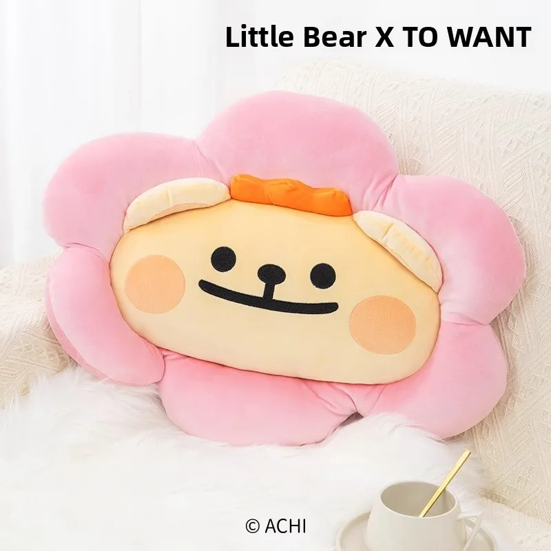 

Мягкая подушка-игрушка в виде милого мультяшного медведя с цветами, для дивана, спальни, окна, для сна, с наполнителем из мягкого полиэфирного волокна, универсальная