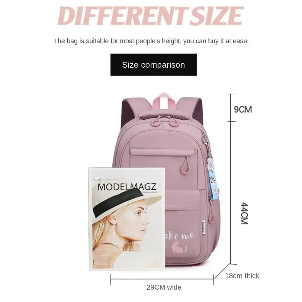 Süße Nylon Material Schult aschen große Kapazität wasserdichten Schul rucksack leichte atmungsaktive süße Bücher taschen Teenager