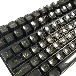 Capuchons transparents en cristal pour clavier mécanique de jeu, touches de profil ASDavid, noir vert jaune, commutateur MX, 132 prédire