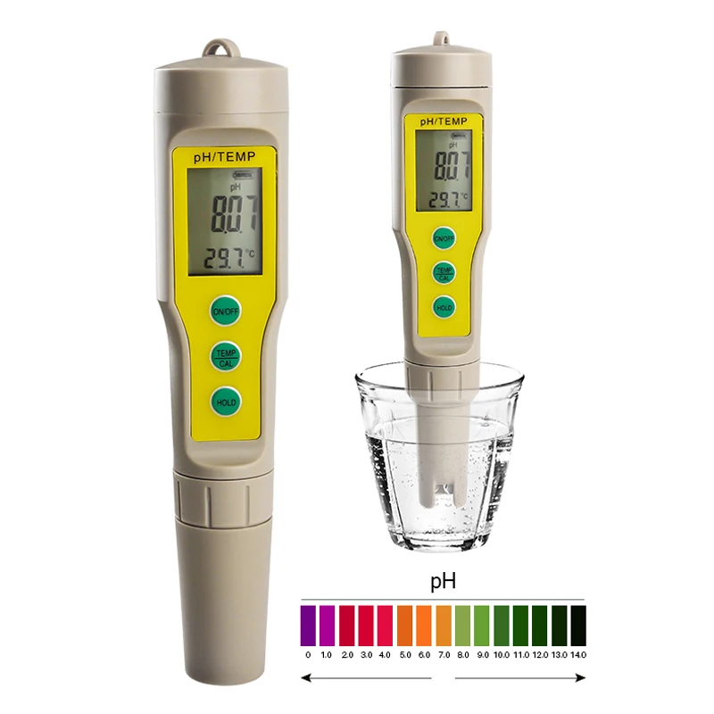 Professional Mini PH Meter Automatic Correction Waterproof Acidity Meter Pen Type Quality Analysis Device With Backlight