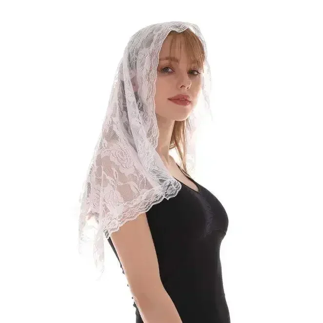 Black White Solid Color Arc-Shaped Wedding Veil Korean Women'S Breathable 2024