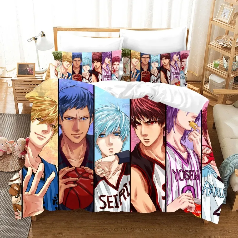 3D Kuroko's Basketball Bedding Set Anime Bed Linen Kuroko Tetsuya Duvet Cover Set Pillowcase For Boys Bedclothes Decor Home