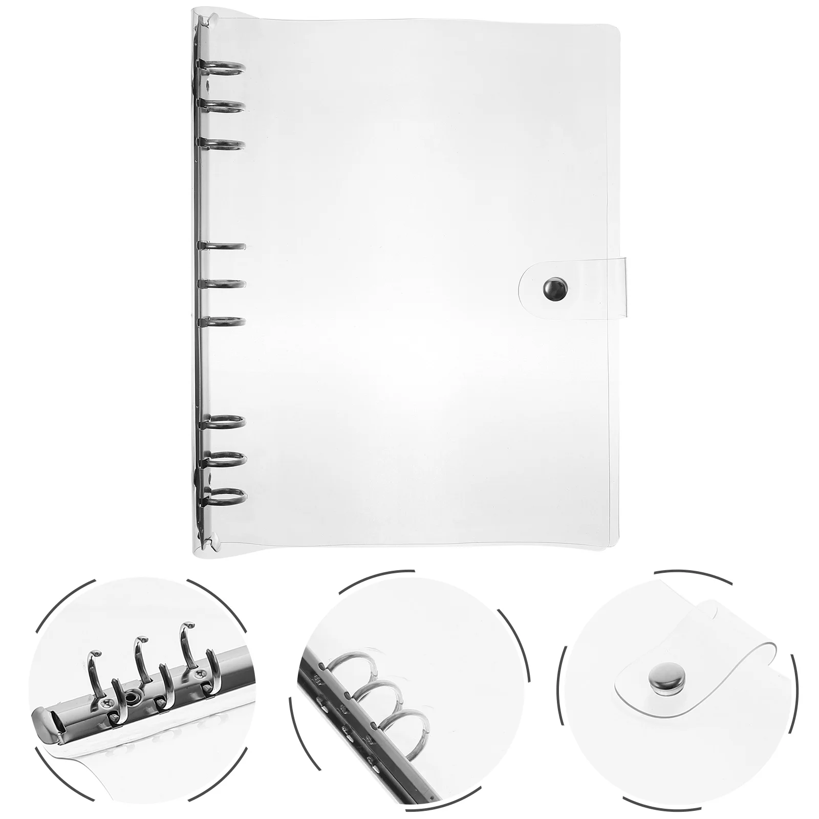 

Clear Plastic Notebook Covers Loose Leaf Binder PVC Aesthetic School Office Supplies 9 Ring Binders Protectors B5 Cute Folder