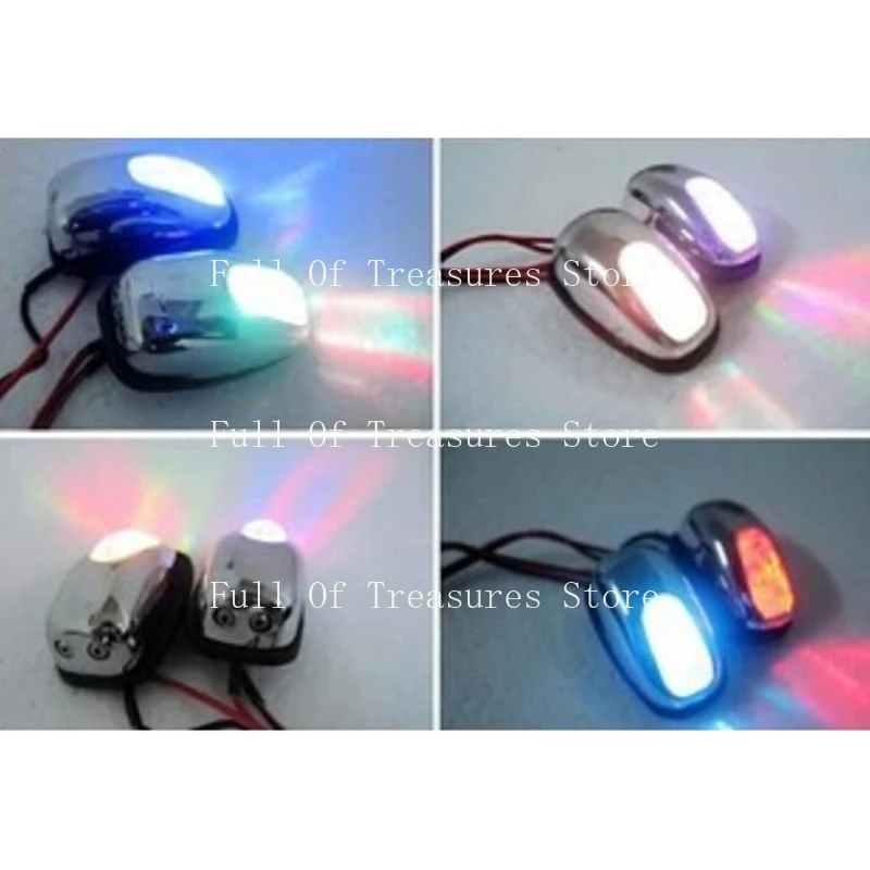 2 Pcs Car Wiper Washer Eyes Spout Windshield Water Jet Spray Nozzle Led Light(5 Colors Optional)