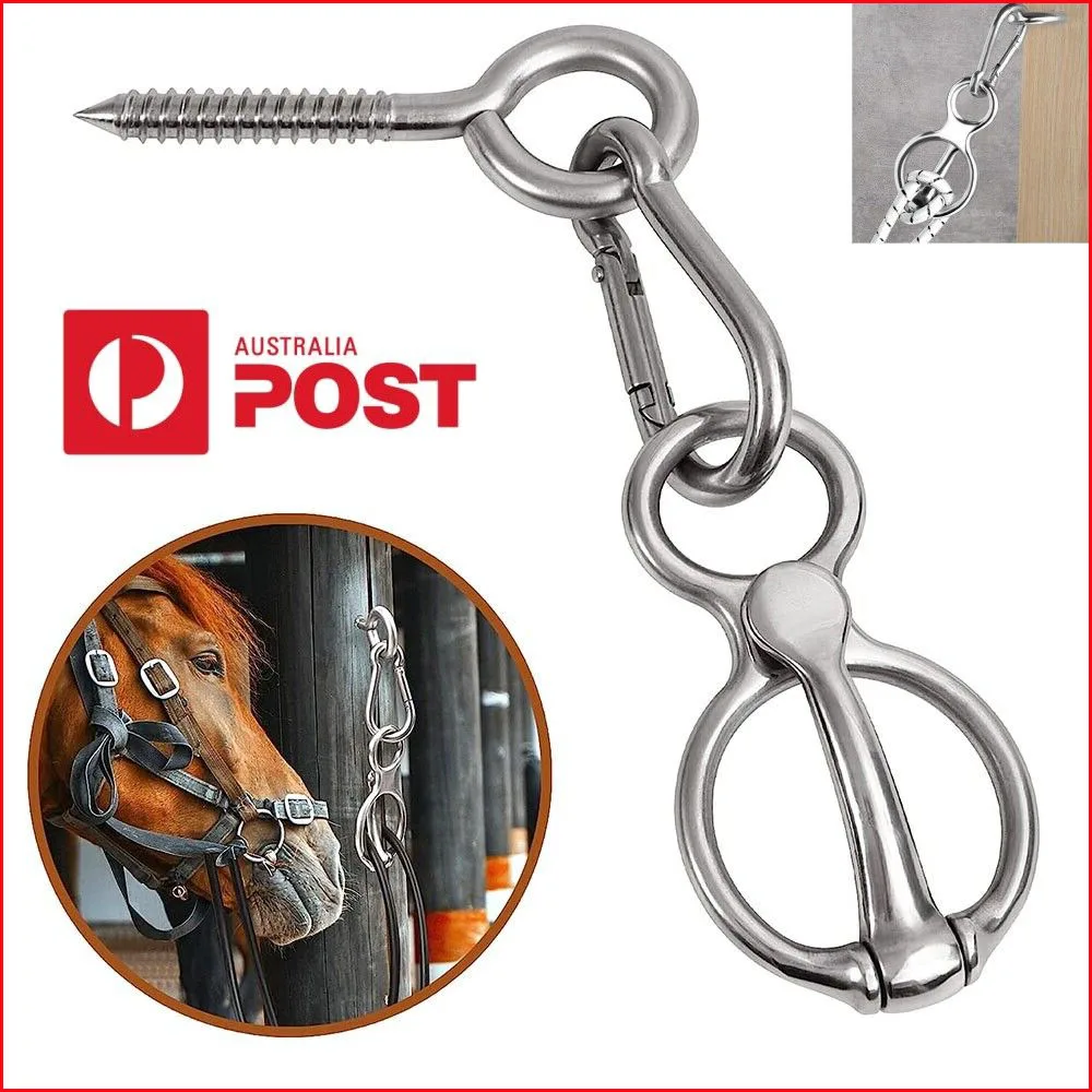 

Horse Tie Ring With Eye Bolts And Snaps Saddle For Horses To Prevent Pulling New