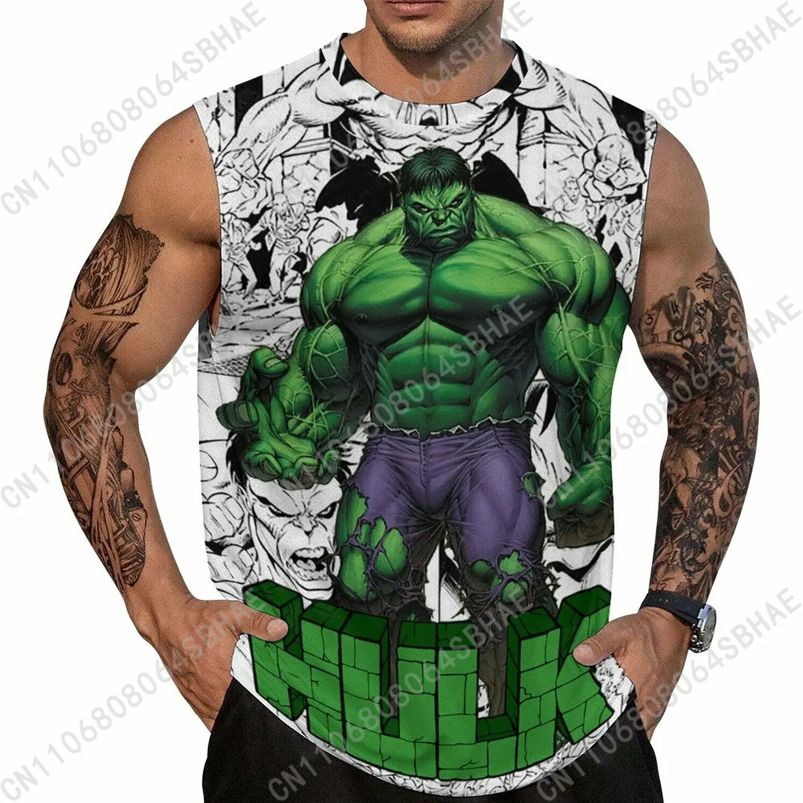 Marvel The Incredible Hulk Custom Men's Sleeveless Shirt Personalized Tank Top Wear Summer Vest Tops Men Daily Use Cosplay