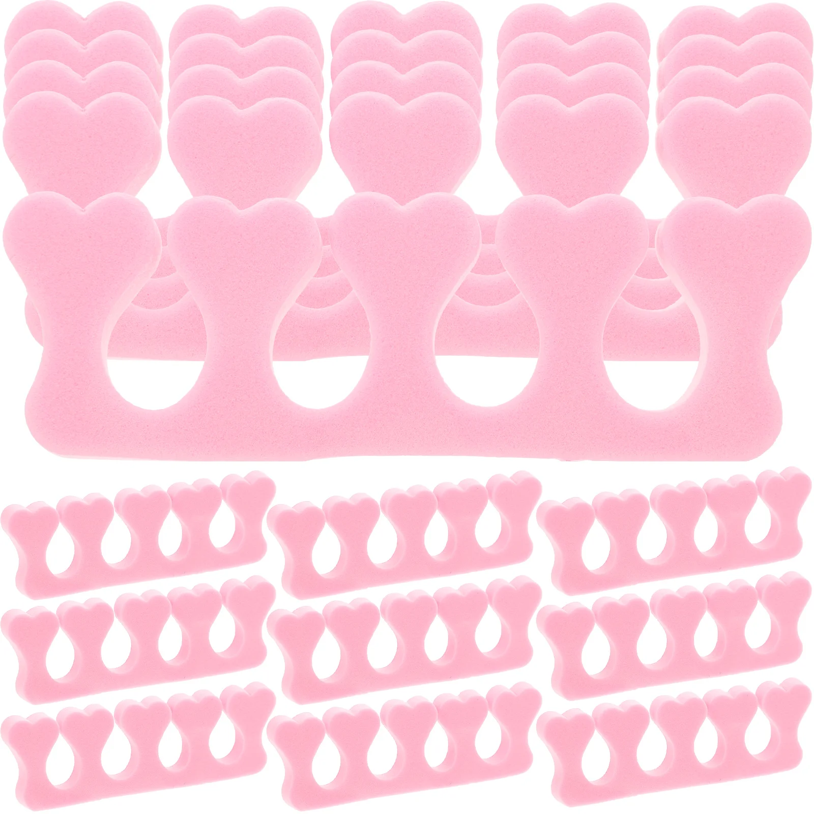 

40pcs Nail Finger Toe Separators Foam Pink Eva Durable Pedicure Manicure Tools Easy Access Nail Polish Protection For Salon Home