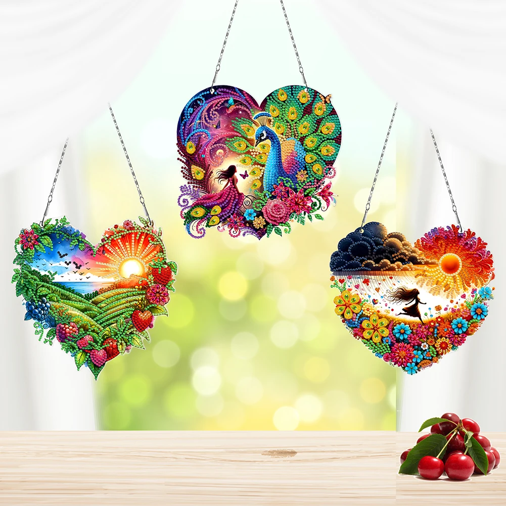 

Elegant 5D DIY Diamond Painting Dots Pendant Craft Kit Classic Style Resin Decoration for Christmas and Festival Gifts
