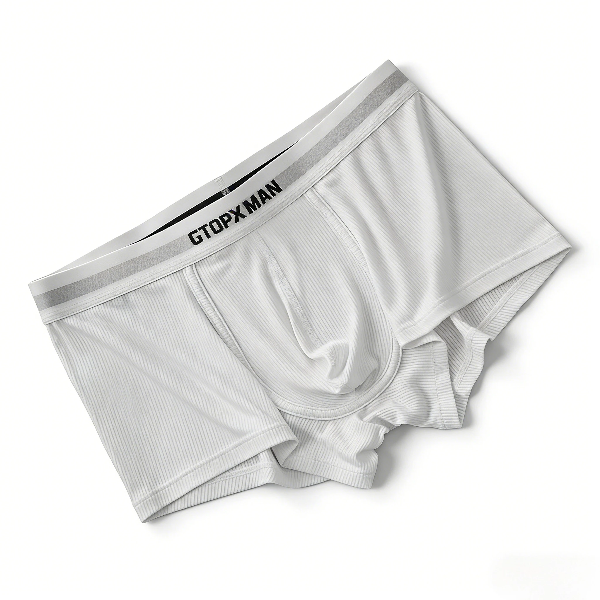 

Мужские трусы-боксеры с ребристой текстурой и U-образным карманом, дышащие, влагоотводящие, из модала, эластичные, спортивные