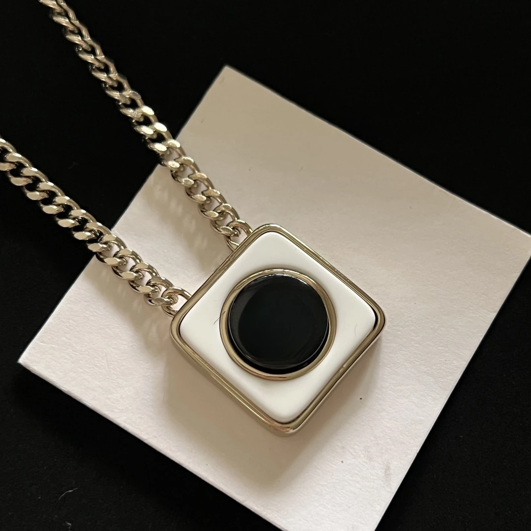 Franse Koperen Vergulde Emaille Hanger Ketting