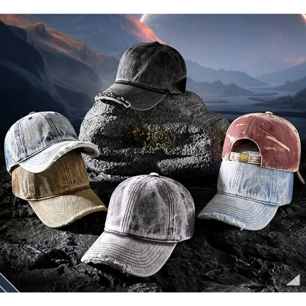 personality Fashion New Denim Wash Do Old Vintage Baseball Cap Lady Fashion Hiphop Snapback Hat Men Big Size Sun Caps 55-62cm