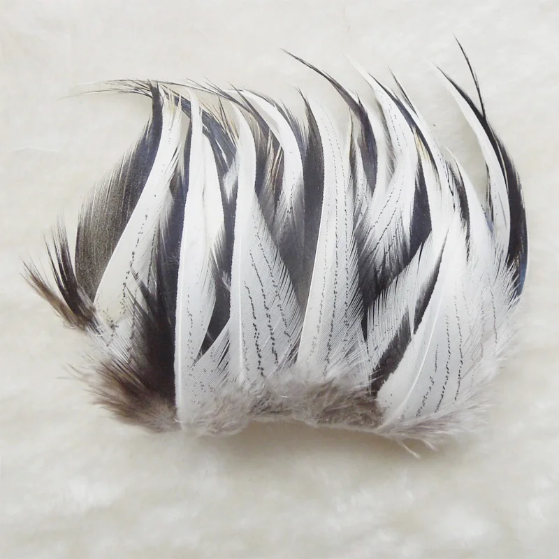 100Pcs/Lot! 5-9cm Pheasant Feathers, Natural Black&white Silver Pheasant Plumage Feathers,Feathers Natural