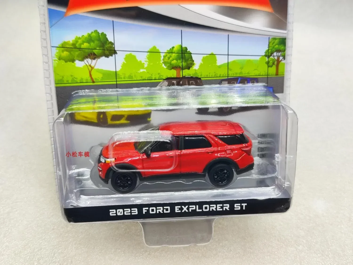 GreenLight 1:64 Exhibition Hall Floor Series 4-2023 Ford Explorer ST - Red Metallic  Diecast Metal Alloy Model Car Toys For Gift