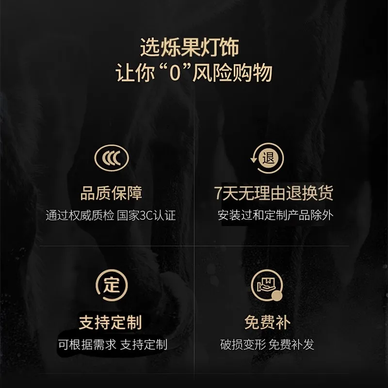 Postmodern Italian light luxury restaurant chandelier all copper American retro French rectangular dining room dining table