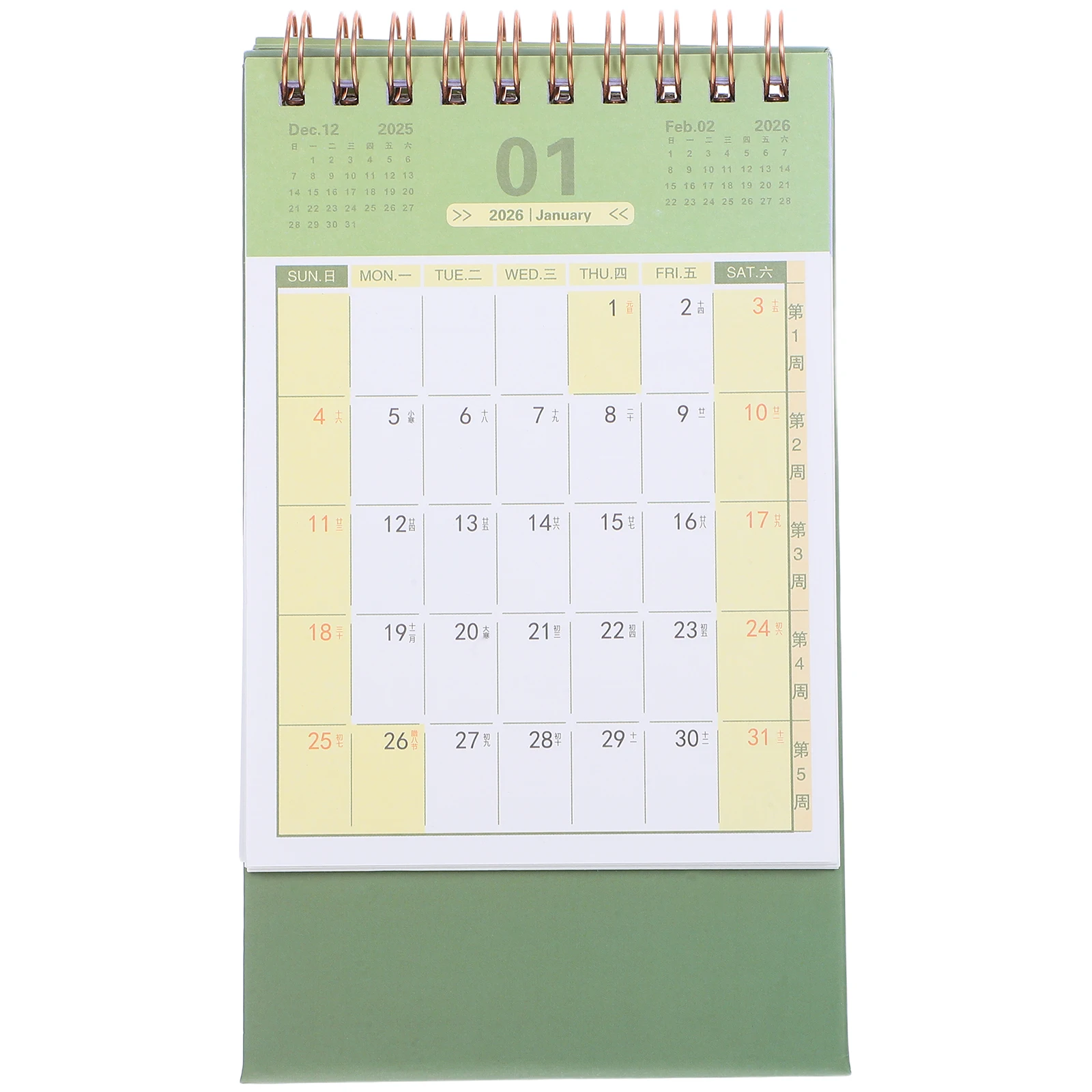 

2026 Desk Calendar Spiral Memo Stand up Wall Standing Flip Desktop Small Monthly