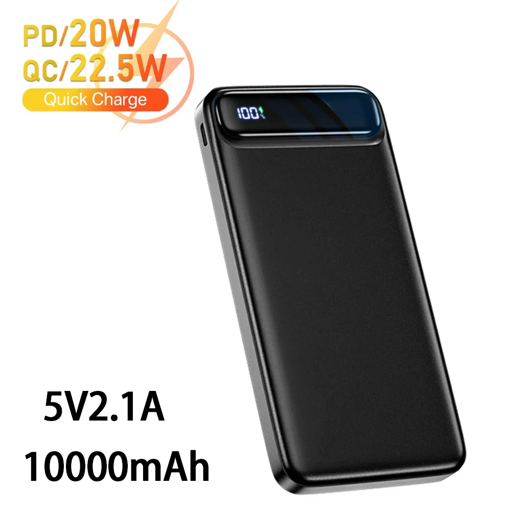 Power Bank 10000mAh Digital Display Portable Fast Charging for Huawei Samsung External Battery for iPhone Xiaomi Spare Battery