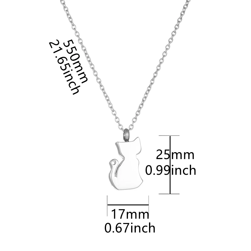Cremation Necklace for Ashes Stainless Steel Pendant Ashes Holder Memorial Jewelry
